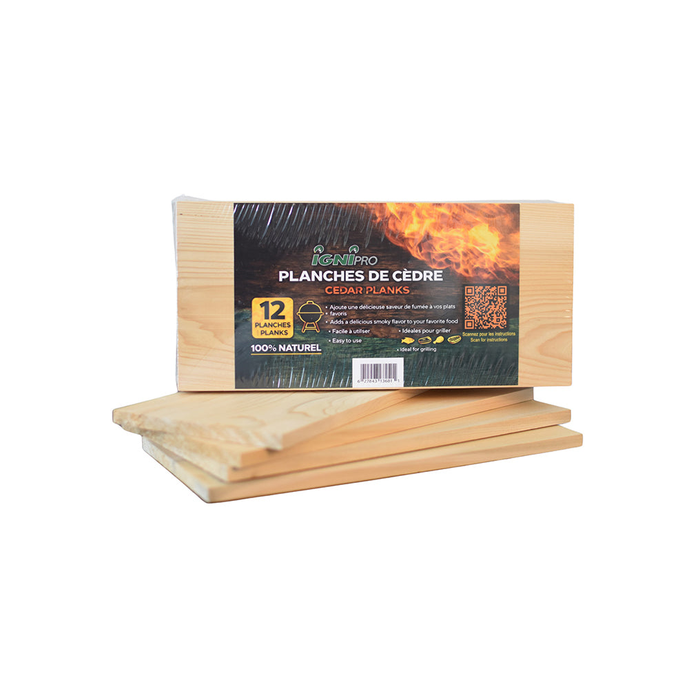 12 Planches de cèdre pour le BBQ